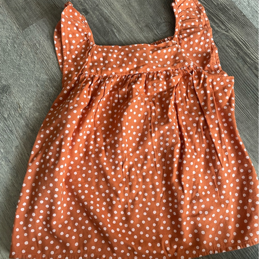 Orange Polka Dot Kids Tank Top